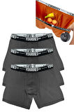Yohannes Club, Erkek Özel Anatomik Pamuklu Boxer, Renk Seçenekli, 3'lü Paket, 3 adet Antrasit