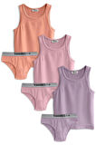 Yohannes Club, Kız Çocuk, Pamuklu Slip&Atlet, Alt-Üst,  3 Çift Takım, Karışık Renkli