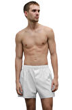 Erkek Pamuklu Poplin Boxer, İkili Paket, Beyaz-Mavi,  % 100 Pamuklu Poplin Kumaş