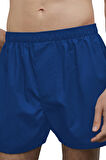 Erkek Pamuklu Poplin Boxer, Üçlü Paket, Siyah-Lacivert-Mavi,  % 100 Pamuklu Poplin Kumaş