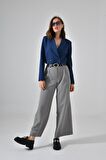 Lacivert Kruvaze Crop Blazer Ceket