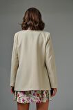 Bej Cep Detaylı Business Blazer Ceket
