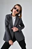 Antrasit Cep Detaylı Business Blazer Ceket
