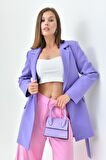 Lila Kuşaklı Ceket