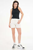 Siyah Halter Yaka Fitilli Örme Crop Bluz