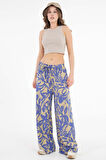 Taş Atlet Form Yuvarlak Yaka Fitilli Örme Crop Bluz
