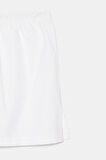 Beyaz - 38 Kadın Beli Lastikli Yırtmaçlı Etek Uzatıcı Poplin Içlik - Fonksiyonel Kullanım