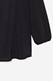 Siyah Ahşap Düğmeli Tunik Siyah 46