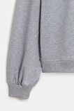 Gri - L Kadın Oversize Bisiklet Yaka Basic Casual Sweatshirt