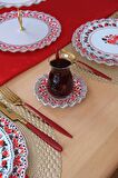 Glore Carmine 6 Kişilik Çay Takımı