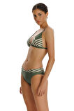 Zeki Desenli Üçgen Bikini Takımı