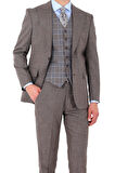 Modern ve Şık Yelekli Erkek Takım Elbise - Slim Fit Viskon Karışımlı