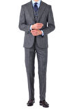 Modern ve Şık Yelekli Erkek Takım Elbise - Slim Fit Viskon Karışımlı