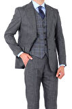 Modern ve Şık Yelekli Erkek Takım Elbise - Slim Fit Viskon Karışımlı