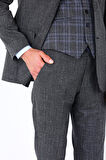 Modern ve Şık Yelekli Erkek Takım Elbise - Slim Fit Viskon Karışımlı