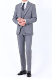 Şık ve Rahat Yelekli Erkek Takım Elbise - Viskon Karışımlı Slim Fit