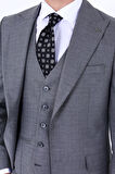 Şık ve Rahat Yelekli Erkek Takım Elbise - Viskon Karışımlı Slim Fit
