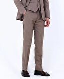 Slim Fit Yelekli Erkek Takım Elbise - Viskon Karışımlı Dört Mevsim Kullanılabilir