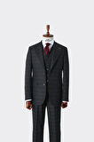 Modern Kesim Yelekli Erkek Takım Elbise - Slim Fit Şık ve Rahat