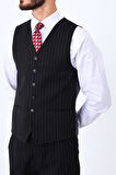 Modern Kesim Yelekli Erkek Takım Elbise - Slim Fit Rahat ve Şık