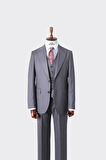 Slim Fit Yelekli Erkek Takım Elbise - Viskon Karışımlı Kumaş Şık ve Rahat