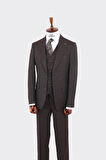 Slim Fit Viskon Karışımlı Yelekli Erkek Takım Elbise - Dört Mevsim-KAW1022S