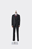 Slim Fit Yelekli Erkek Takım Elbise - Dört Mevsim Kullanılabilir Modern Kesim