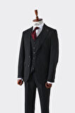 Slim Fit Yelekli Erkek Takım Elbise - Dört Mevsim Kullanılabilir Modern Kesim
