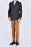 Modern Slim Fit Dar Kesim Kruvaze Erkek Viskon Ceket