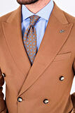 Modern Slim Fit Dar Kesim Kruvaze Erkek Viskon Ceket