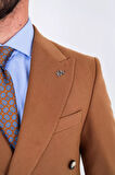 Modern Slim Fit Dar Kesim Kruvaze Erkek Viskon Ceket