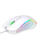Claw's Crossfire V1 12800 Dpi Full Wide RGB Özel ABS Doku & Claw's Reflex Örgü Kablolu Gaming Mouse - Beyaz