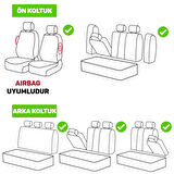 Minderland FA Serisi - Seat Alhambra ile uyumlu Koltuk Kılıfı, Keten / Kemik Beyazı Melanj