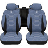 Minderland FA Serisi - Volkswagen ID.4 ile uyumlu Koltuk Kılıfı, Keten / Mavi Melanj