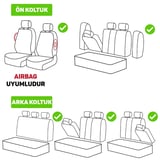 Minderland FA Serisi - Kia Cerato ile uyumlu Koltuk Kılıfı, Deri / Bej