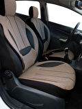 Minderland Axiom Comfort Serisi - Peugeot 208 ile uyumlu Koltuk Kılıfı, Keten / Haki