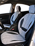 Minderland Axiom Comfort Serisi - Peugeot Bipper ile uyumlu Koltuk Kılıfı, Keten / Gri
