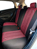 Minderland Axiom Comfort Serisi - Volkswagen VW CC ile uyumlu Koltuk Kılıfı, Keten / Bordo