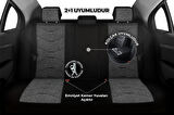 Verita Elegance Serisi - Mercedes-Benz GLB Serisi ile uyumlu Koltuk Kılıfı, Keten-Deri / Gri