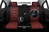Verita Elegance Serisi - Fiat Panda ile uyumlu Koltuk Kılıfı, Keten-Deri / Bordo