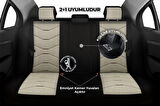 Verita Elegance Serisi - Seat Ateca ile uyumlu Koltuk Kılıfı, Keten-Deri / Krem