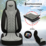 PLKT Serisi Opel Vivaro C 2020 ve Sonrası ile Uyumlu Pilot Oto Koltuk Kılıfı, Gri/Siyah