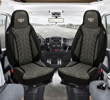 PLKT Serisi Renault Trafic2001-2014 ile Uyumlu Pilot Oto Koltuk Kılıfı, Antrasit Siyah