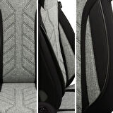 PLKT Serisi Fiat Doblo 2010-2023 ile Uyumlu Pilot Oto Koltuk Kılıfı, Gri/Siyah