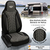 PLKT Serisi Ford Tourneo Courier 2014 ve Sonrası  ile Uyumlu Pilot Oto Koltuk Kılıfı, Antrasit Siyah