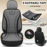 City Serisi RENAULT Megane Grandtour 2003-2009 ile Uyumlu Koltuk Kılıfı, Gri-Siyah