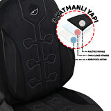 Minderland FA Serisi - Hyundai Sonata ile uyumlu Koltuk Kılıfı, Tay Tüyü / Siyah