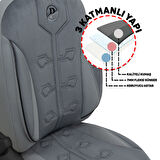 Minderland FA Serisi - Chevrolet Nubira ile uyumlu Koltuk Kılıfı, Tay Tüyü / Füme