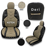 Verita Elegance Serisi - Her Araca Uyumlu Oto Koltuk Kılıfı / Haki