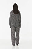 Puantiyeli Düğmeli Pijama Takımı